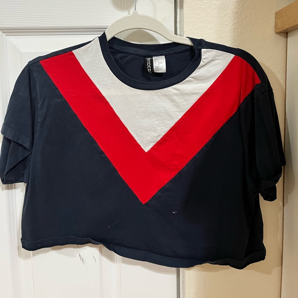 H&M Navy Blue Crop Top